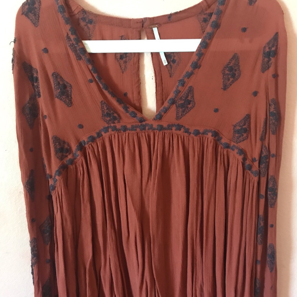 Free People diamond Embroidered Tunic